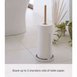 Yamazaki Home Toilet Paper Stocker Holds 3 Toilet Paper Rolls No Assembly Req White One Size