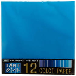 Toyo 068302 Origami Tanto Color Paper  13.8 inches (35 cm) Square  Blue  Pack of 12