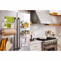 Yamazaki Home Magnetic Spice Storage Rack Organizer For Fridge - Steel