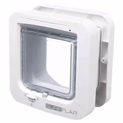 Sure Petcare SureFlap Microchip Cat Flap, RFID Collar Tags and Microchip Compatible, One-Button Control, Install in Doors, Windows and Walls, White, 4