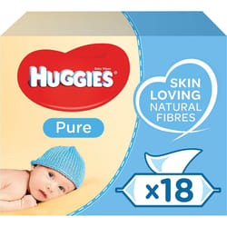 Huggies Pure Baby Wipes Bulk, 99% Water, Sensitive, 1008 Wet Wipes (18 packs x 56 Wipes)