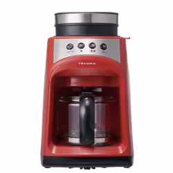 Récolte FIKA, Drip coffee maker, 0.56 L, Coffee beans, Ground coffee, Built-in grinder, 600 W, Red