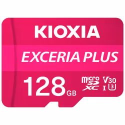 Kioxia Exceria Plus, 128 GB, MicroSDXC, Class 10, UHS-I, 100 MB/s, 65 MB/s