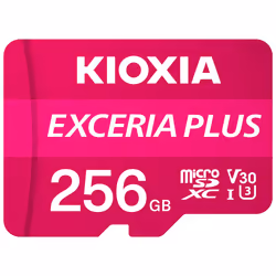 Kioxia Exceria Plus, 256 GB, MicroSDXC, Class 10, UHS-I, 100 MB/s, 85 MB/s
