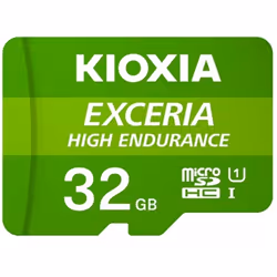 Kioxia Exceria High Endurance, 32 GB, MicroSDHC, Class 10, UHS-I, 100 MB/s, 30 MB/s
