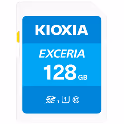 Kioxia Exceria, 128 GB, SDXC, Class 10, UHS-I, 100 MB/s, Class 1 (U1)