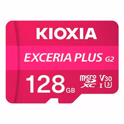 Kioxia EXCERIA PLUS G2, 128 GB, MicroSDXC, Class 10, UHS-I, 100 MB/s, 65 MB/s