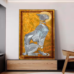 Vintage Egyptian Pet Cat Retro Canvas Paintings Ancient Egypt Pharaoh Golden Luxury Classical Art Poster Prints Home Wall De - black, 20x30cm No Frame