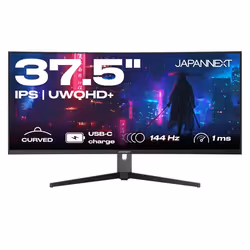 JAPANNEXT JN-I375C144UQR-H, 95.2 cm (37.5"), 3840 x 1600 pixels, UltraWide Quad HD+, LCD, 1 ms, Black