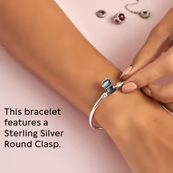 Pandora Moments Sterling Silver Ball Clasp Bangle for Women - Compatible Moments Charms - Bangle Charm Bracelet - Gift for Her - 6.7""""