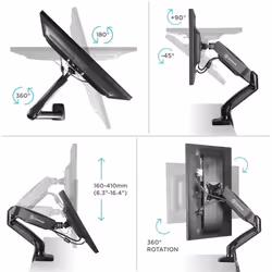 ONKRON Monitor Desk Mount Arm Stand For 13 To 32 Inch Computer Screens G80 Black