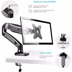 ONKRON Monitor Desk Mount Arm Stand For 13 To 32 Inch Computer Screens G80 Black
