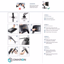 ONKRON G80 81.3 cm (32") Desk Black - Additional view 6