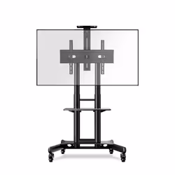 ONKRON Mobile TV Stand with Mount for 55-Inch Screens - Rolling Monitor Cart with Wheels and Adjustable Shelf - VESA Compatib ...