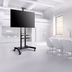 ONKRON Mobile TV Stand on Wheels - TV Stand Swivel & Height Adjustable for 50-86 inch LED Flat & Curved TV Stand VESA 800x500 up to 90.9 kg Black