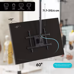 ONKRON Ceiling mount for TV 32"-80" max 68 kg, tilt-swivel, black - Additional view 2