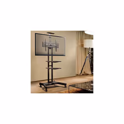 ONKRON TV Stand Height Adjustable & Rollable - TV Stand Swivel for 40-70 inch LED Flat & Curved Max VESA Stand up to 45,5 kg / TV Stand Black TS1551