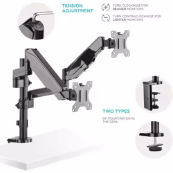 ONKRON Dual Monitor Desk Mount for 13 to 32Inch up to 8 kg G140 Black