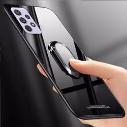 Tempered Glass Phone Case For Samsung Galaxy A73 A53 A33 A13 A03S A22 A52 A32 A42 A51 A71 A72 A12 5G Magnetic Ring Holder S - pink, For Samsung A13 5G