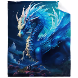 Dragon Blanket Blue Dragon Throw Blanket Dragon Blanket Gift for Boys Man Girls Woman Cozy Blue Dragon Blanket Soft Flannel D ...