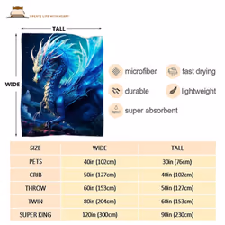Dragon Blanket Blue Dragon Throw Blanket Dragon Blanket Gift for Boys Man Girls Woman Cozy Blue Dragon Blanket Soft Flannel Dragon Blanket for Sofa Be