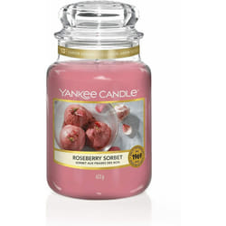 Yankee Candle Glass Jar Scented Fragrance Candles New - Roseberry Sorbet