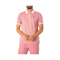 FILA Mens Polo Shirt Short Sleeve - Pink, XL