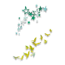 Sizzix Thinlits Die Set 662673, Birds & Stars, 2 Pack, Metal, Multicolour, Multiple Sizes
