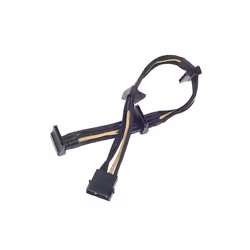 Silverstone SilvStone SST-PP07-BTSBG, 0.3 m, Molex (4-pin), Male, Male, Gold, Black