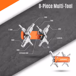 Granite Stash Multi-Tool Kit - Compact Bike Tools Stored Inside Steerer Tube  Tapered Steerer Model Orange