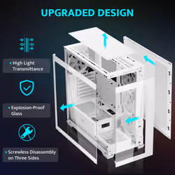 darkFlash ATX Mid-Tower PC Case  Pre-Install 4 PWM ARGB Fans Computer Case  Full View Dual Tempered Glass Gaming PC Case  Type C Port  Suppo