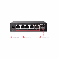 DrayTek VSQ60X-K network switch Unmanaged L2 2.5G Ethernet (100/1000/2500) Black - Additional view 4