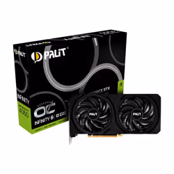 The GeForce RTX 4060 Infinity 2 features efficient cooling with 95mm twin fans. extra protection with a backplate. and whispe ...