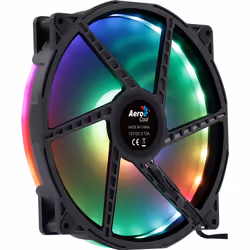 Aerocool DUO20 PC Fan 20cm ARGB LED Dual Ring Antivibration 6 Pins Black