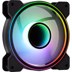 Aerocool MIRAGE12 PC Fan 12cm ARGB 6 Pin Silent Hub Black, Fan, 12 cm, 1300 RPM, Black