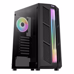 Aerocool Prime-G-BK-v2, Midi Tower, PC, Black, ATX, micro ATX, Mini-ITX, Acrylonitrile butadiene styrene (ABS), SPCC, Blue, G ...
