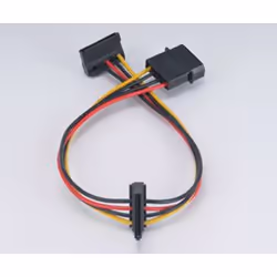 Akasa AK-CBPW01-30, 0.3 m, Molex (4-pin), SATA 15-pin, Male, Female, Black, Red, Yellow
