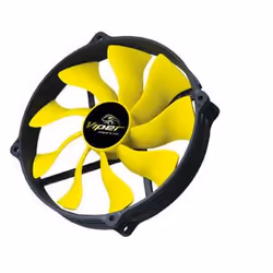 Akasa 14cm Viper R Fan, Fan, 14 cm, 600 RPM, 1600 RPM, Black, Yellow