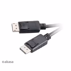 Akasa AK-CBDP01-20BK, 2 m, DisplayPort, DisplayPort, Male, Male, Black