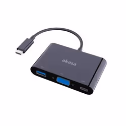 Akasa Type-C to VGA and power delivery adapter with extra USB 3.0 Type-A port, 1920 x 1200 pixels