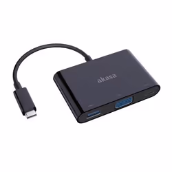 Akasa Type-C to VGA and power delivery adapter with extra USB 3.0 Type-A port