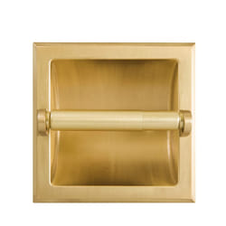 SENTO Recessed Gold Toilet Paper Holder  Wall Mounted Heavy Duty Metal