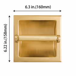 SENTO Recessed Gold Toilet Paper Holder  Wall Mounted Heavy Duty Metal