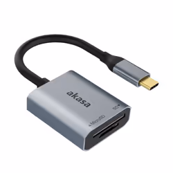 Akasa AK-CR-10BK card reader USB 3.2 Gen 2 (3.1 Gen 2) Type-C Black, Silver