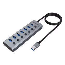 Akasa AK-HB-21BKCM, USB 3.2 Gen 1 (3.1 Gen 1) Type-A, USB 3.2 Gen 2 (3.1 Gen 2) Type-A, 5000 Mbit/s, Aluminium, Aluminium, US ...