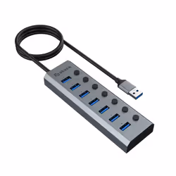 Akasa AK-HB-21BKCM interface hub USB 3.2 Gen 1 (3.1 Gen 1) Type-A 5000 Mbit/s Aluminium
