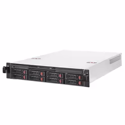 Distinctive exterior Distinctive front panel features 8 x hot-swappable 3.5” bays. 1 x slim ODD bay along with handle bars al ...