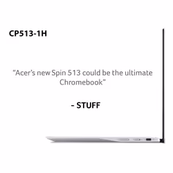 Acer Chromebook Spin 513 CP513-1H - (Qualcomm SC7180, 4GB, 64GB eMMC, 13.3 inch Full HD Touchscreen Display, Google Chrome OS, Silver)