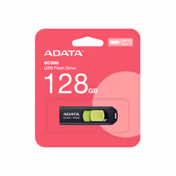 ADATA ACHO-UC300-128G-RNB, 128 GB, USB Type-C, 3.2 Gen 1 (3.1 Gen 1), 100 MB/s, Slide, Black