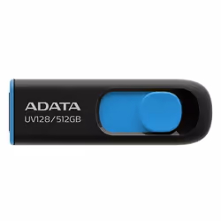 ADATA UV128, 512 GB, USB Type-A, 3.2 Gen 1 (3.1 Gen 1), 100 MB/s, Slide, Black, Blue